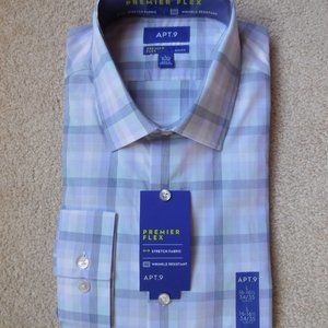 Men's Apt. 9 Premier Flex Slim Fit Dress Shirt X Large 17-17⅟₂ 36/37 Medium Purp